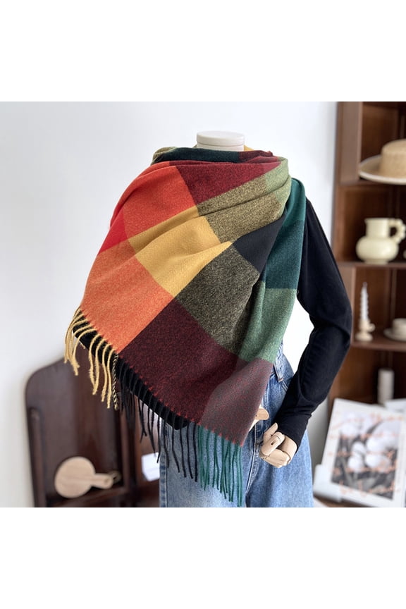 Women's Oversized Winter Scarf Soft Plush Blanket Wrap Shawl for Cold Weather