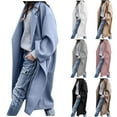 thumbnail image 1 of Women's Oversized Woolen Coat Trendy Fall Winter Loose Wool Blend Single Breast Long Trench Coat Elegant Loose Windproof Pea Coat Jackets, 1 of 6