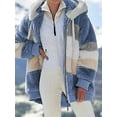 thumbnail image 1 of Women's Oversized fleece jackets Plush Long Sleeve Full Zip Up Sherpa Jackets Thermal Warm Winter Hooded Outerwear with Pocket Warm Clothes, 1 of 4