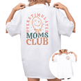 thumbnail image 1 of Women's Moms Club Drippy Smiley Graphic T Shirt Funny Mom Life Print Casual Short Sleeve Round Neck Top White S-5XL, 1 of 5