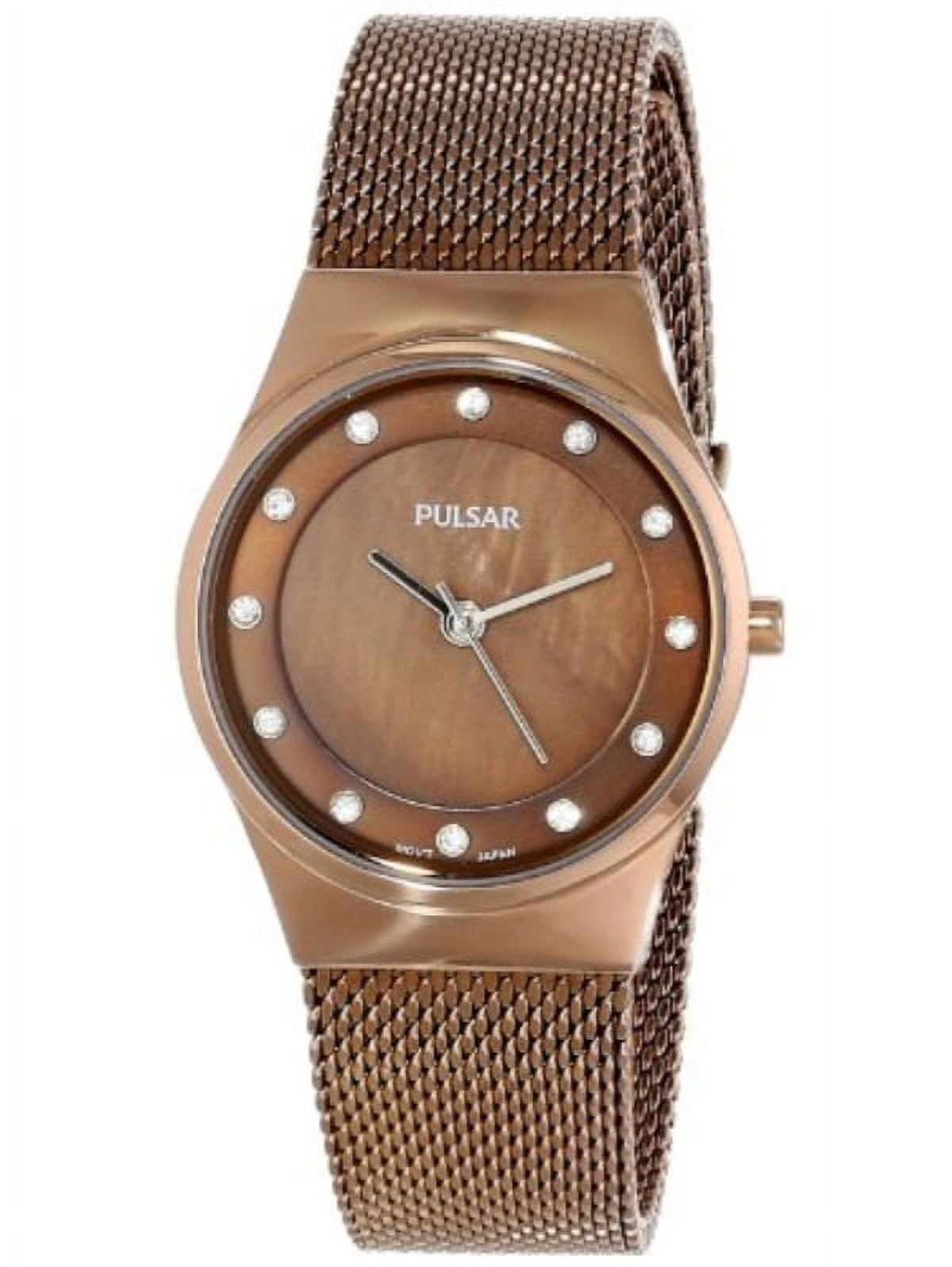 Pulsar mesh ladies watch rose gold best sale