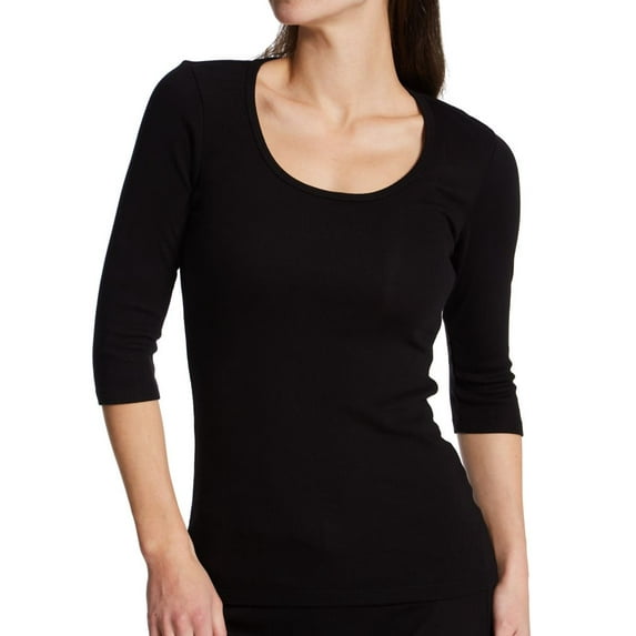 Women's PJ Harlow JST2011 Norah 3/4 Sleeve Tee (Black L)
