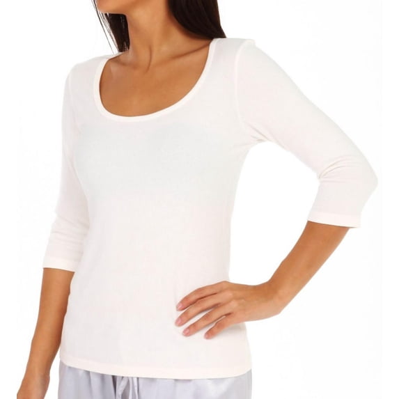 Women's PJ Harlow JST2011 Norah 3/4 Sleeve Tee (Pearl S)