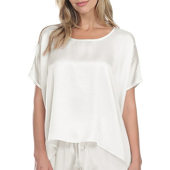 Women's PJ Harlow Roxxy Roxxy All Satin Tee (Pearl L)