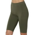 thumbnail image 1 of Women's PLUS Basic Stretch Cotton Span High Waist Above Knee Bermuda Short Leggings, 1 of 7