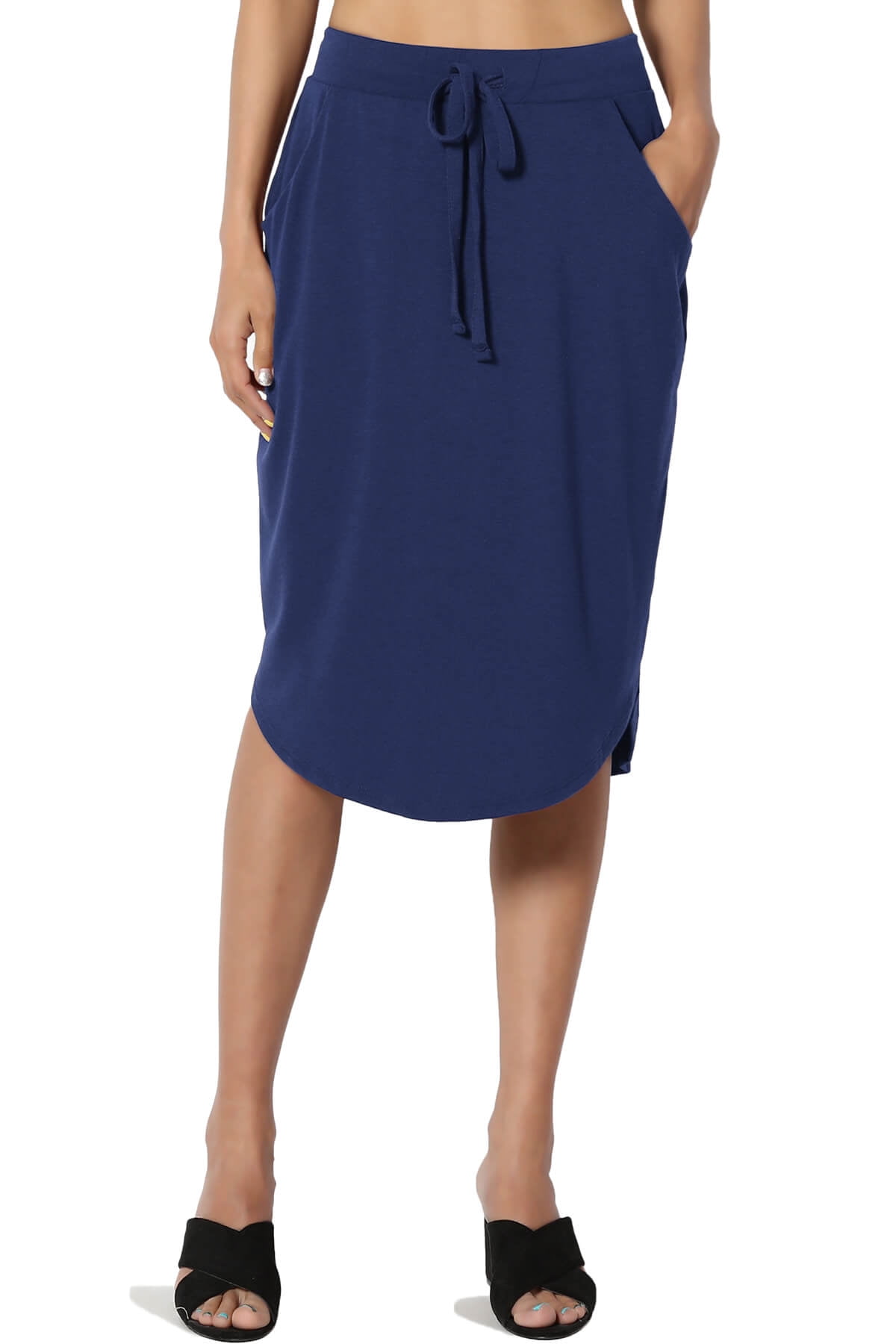 Jersey skirt top with drawstring