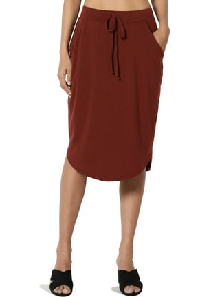 Elastic waist longline jersey skirt cheap