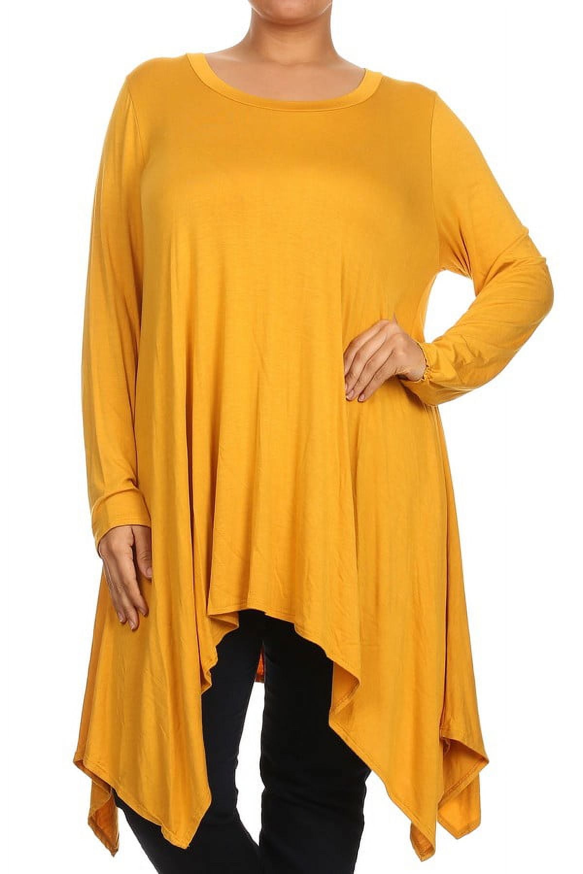 Women's PLUS long sleeves pretty floral print tunic top. - Walmart.com