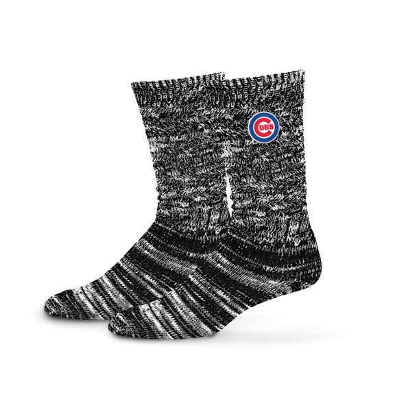 Women's PRO Compression Black Chicago Cubs Slouchy Slub Textured Boyfriend Socks