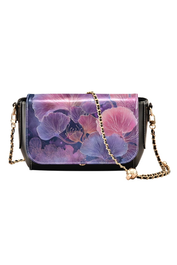 Women's PU Leather Crossbody Bag with Chain Strap Sea Coral Reefs