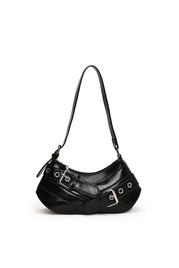 Women’s PU Leather Handbags Fashion Designer Belt-Accent Shoulder Bag Vintage Y2K Modern Mini Chic Hobo Clutch Casual Totes Punk Top Handle Bag Underarm Lady Purse Daily Party Travel Vacation Commute