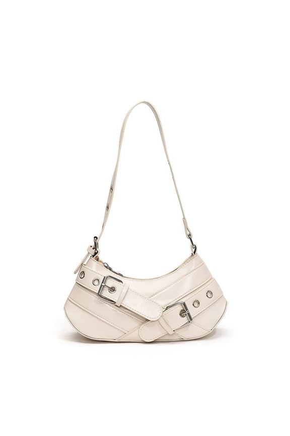 Women’s PU Leather Handbags Fashion Designer Belt-Accent Shoulder Bag Vintage Y2K Modern Mini Chic Hobo Clutch Casual Totes Punk Top Handle Bag Underarm Lady Purse Daily Party Travel Vacation Commute