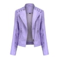 thumbnail image 1 of Women's PU Leather Motorcycle Jacket Slim Fit Coat Short Biker Jacket, 1 of 4