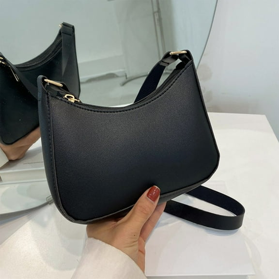 Women's PU Leather Shoulder Bag - Casual Crossbody Messenger Purse, Adjustable Strap, 20x15x6.5cm, Multiple Colors (White, Khaki, Black, Green, Brown, Pink)