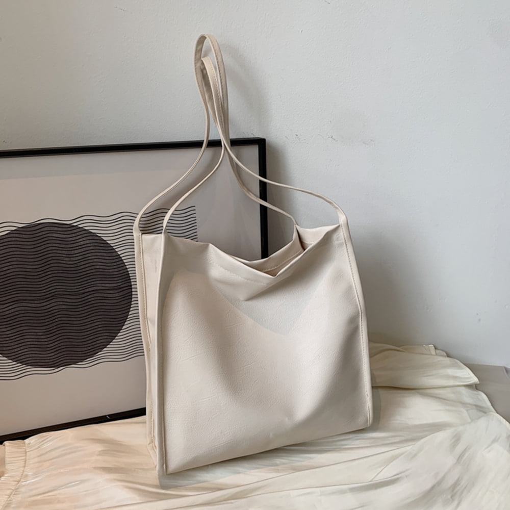 Women's PU Leather Shoulder Bag Casual Large Square Handbag for Commuting and Shopping
