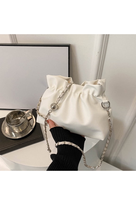 Women's PU Leather Shoulder Bag - Crossbody Messenger Purse, Adjustable Strap, Fashion Tote Wallet, Black/White/Silver/Coffee, 20x14x8cm, Lightweight Casual Handbag