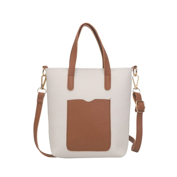 Women's PU Leather Shoulder Bag Crossbody Tote Purse for Work Travel Shopping Casual Outfit Adjustable Strap Lightweight Compact 6.69x6.69x1.96in Gift