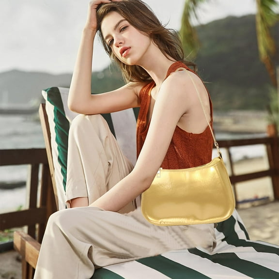 Women's PU Leather Shoulder Bag Crossbody Tote Purse for Work Travel Shopping Casual Outfit Adjustable Strap Fashionable Slouchy Handbag Gift