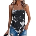 thumbnail image 1 of Women's Boho Floral Cami Top Handkerchief Hem Tropical Print Spaghetti Strap Tank Tops Summer Sleeveless Vacation Tops, 1 of 6