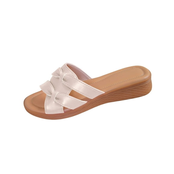 Women's PU Leather Toe Post Flat Sandals Open Toe Ankle Strap Sandal Comfortable Walking Slides Women's Fashion Casual Beach Comfortable Soft Sole Color Round Toe Open Toe Thick Bottom Slippers