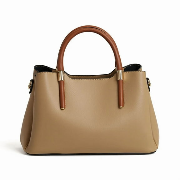 Women’s PU Leather Tote Handbag with Top Handles and Crossbody Strap, Multiple Colors, 29cm