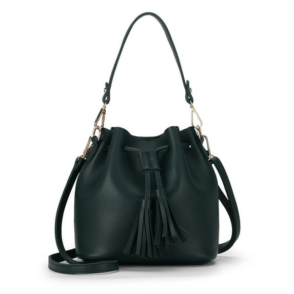 Women's PU shoulder crossbody bag, simple fashion handbag-Green