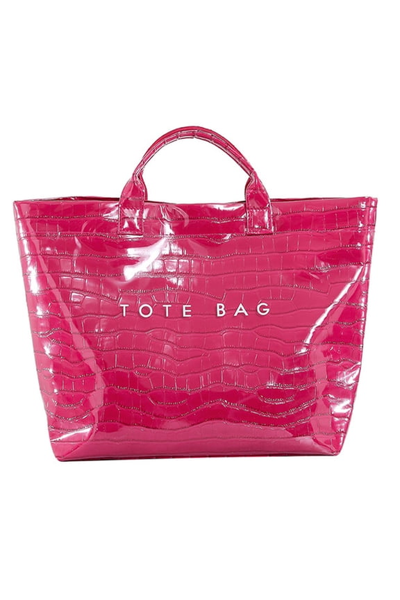Women’s PVC Tote Bag Large Kraft Paper Clear Plastic Tote Bag Top Handle Clear Hobo Handbag hot pink tote bag