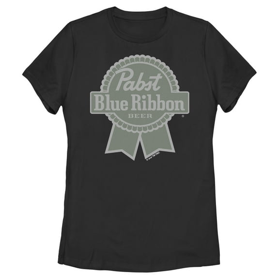 Women's Pabst Colorblind Ribbon Logo  Graphic Tee Black Large
