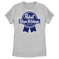 thumbnail image 1 of Women's Pabst Dark Blue Ribbon Logo  Graphic Tee Athletic Heather 2X Large, 1 of 4