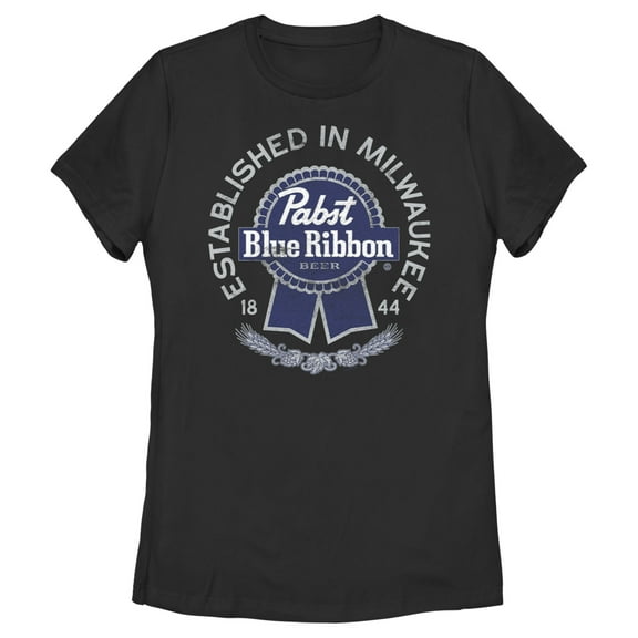 Women's Pabst Established in Milwaukee Logo  Graphic Tee Black Small
