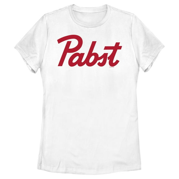 Women's Pabst Red Logo Graphic Tee White Small
