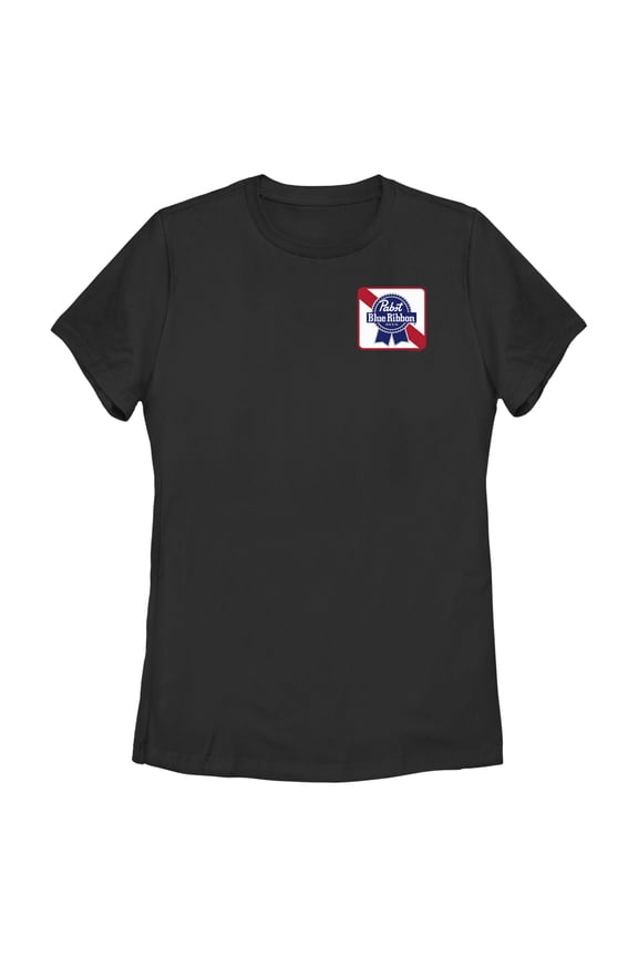 Women's Pabst Square Logo Graphic Tee Black Medium
