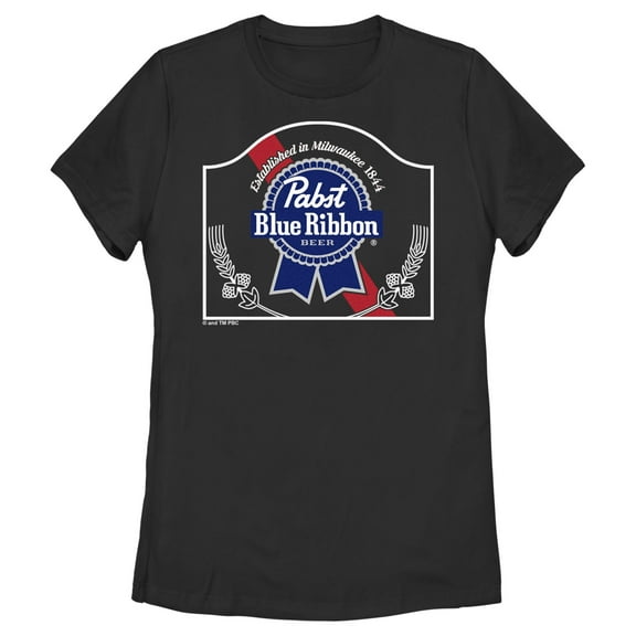 Women's Pabst Vintage Sign Logo  Graphic Tee Black X Large