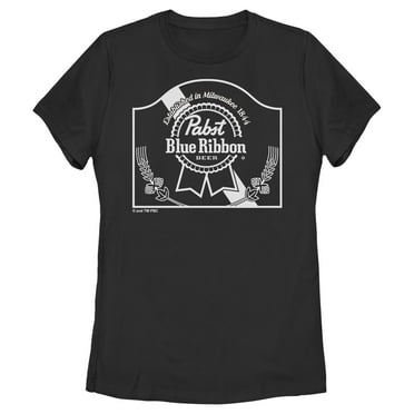 Women's Pabst Vintage Sign White Logo  Graphic Tee Black X Large