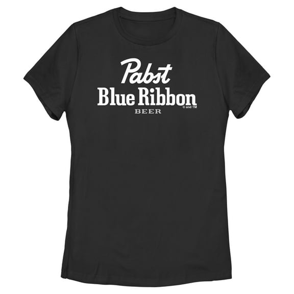 Women's Pabst White Beer Logo  Graphic Tee Black Large