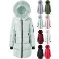 thumbnail image 1 of Women's Packable Lightweight Full-Zip Puffer Coat,Detachable Big Hood Collar Zip Up Quilted Parka,Windproof Warm Thick Cold Weather Jacket with Multi Pockets and Rib Cuffs, 1 of 1