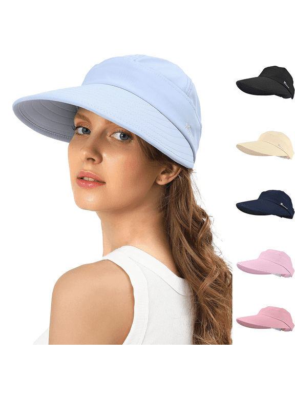 Women's Packable Wide Brim Visor Sun Hat Lightweight Summer Outdoor Cap