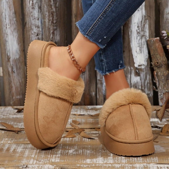 Women's Padded Cotton Snow Boots With Thick Sole for Warmth and Increased Height