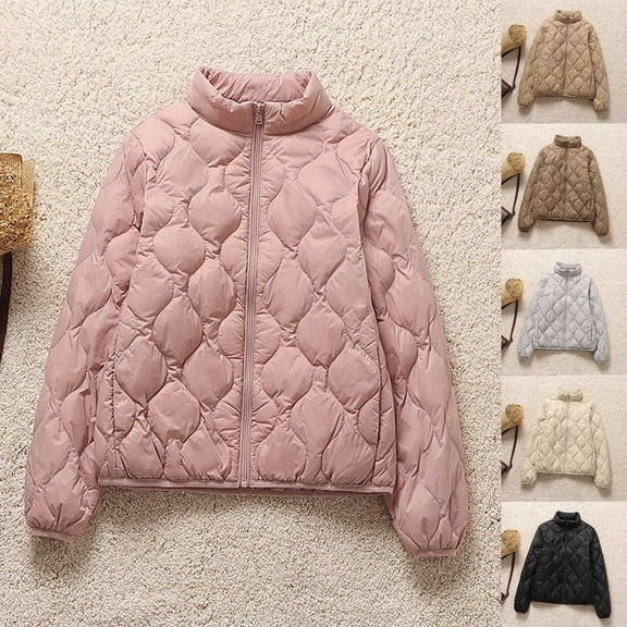 Women's Padded Jacket Fashionable Comfortable Casual Daily Long Sleeve Solid Color Parkas with Pockets Winter Clothes for Women