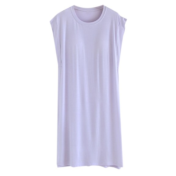 Women's Padded Pajamas Sleeveless Pajamas Solid Color Mid Length Home Clothing