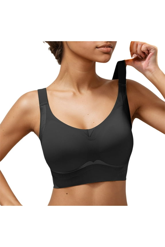 Women's Padded Sexy Seamless Stretch Sleep Sports Bra Comfort Compression, Full Support