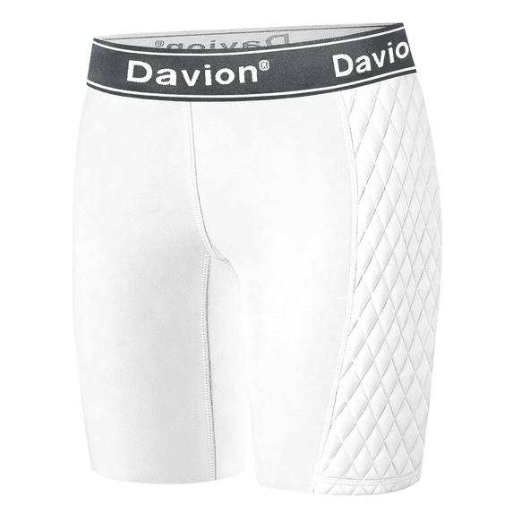 Women's Padded Softball Sliding Shorts, Moisture-Wicking Compression Sliders with 5-6mm Padding for Baseball & Sports(White-M)
