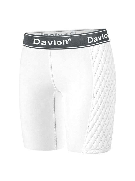 Women's Padded Softball Sliding Shorts, Moisture-Wicking Compression Sliders with 5-6mm Padding for Baseball & Sports(White-S)