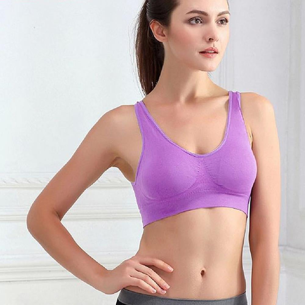 Women's Padded Sports Yoga Bra Full-Support Crop Tank Top for Workout  Running Fitness S-3XL 