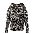 thumbnail image 1 of Women's Paisley Double Strap Cold Shoulder Shirt Top, 1 of 4