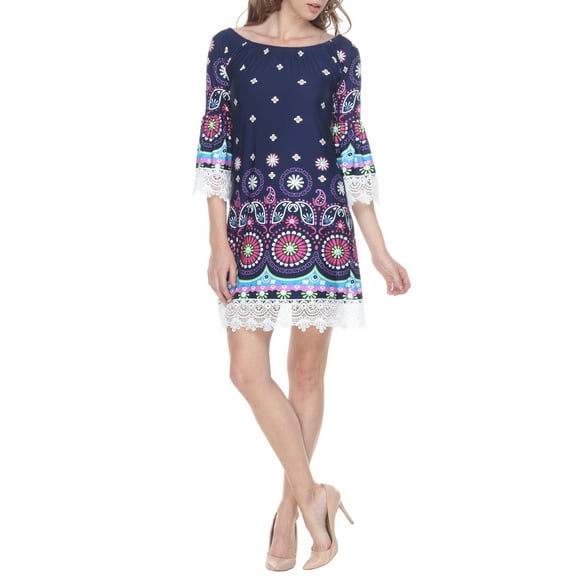 Women's Paisley Off the Shoulder Mini Dress