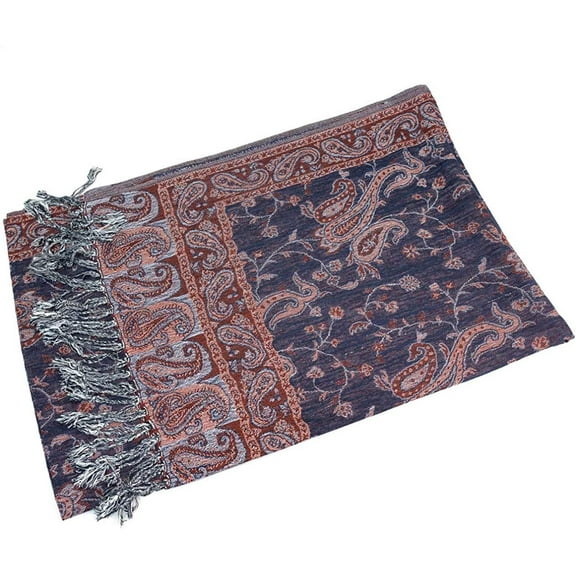 Women's Paisley Pashmina Double Sided Wrap Scarf Stole