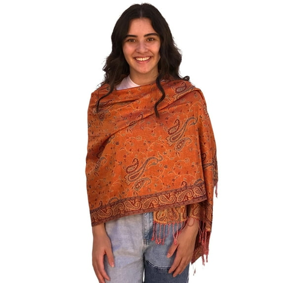 Women's Paisley Pashmina Double Sided Wrap Scarf Stole
