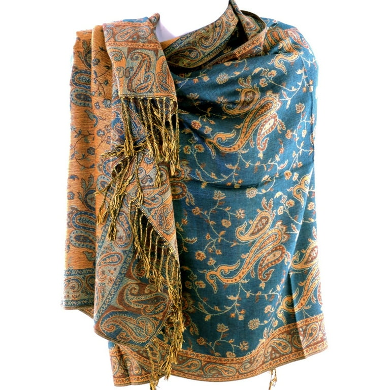 Wool Silk Scarf for Women 135x135cm Square Shawls and Wraps Printed  Designer Double-sided Silk Scarf Hand Edge Wool Pashmina