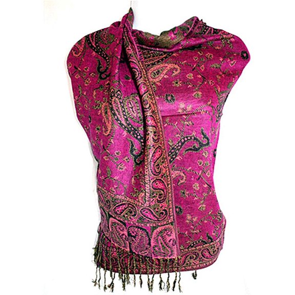 Women's Paisley Pashmina Double Sided Wrap Scarf Stole